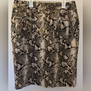Inc., Macys Snake Print Skirt, Pockets In Front, Small Slit In The Back.